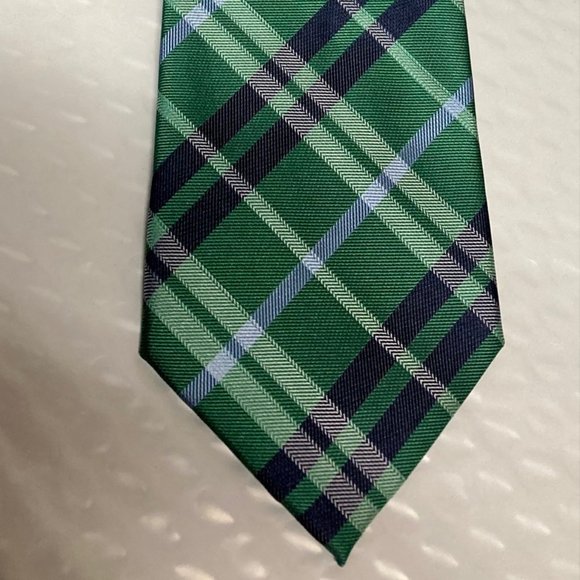 Twenty Dollar Tie, Hand Made, 100% Silk, 3.25x65,Gn/blue - Picture 1 of 4